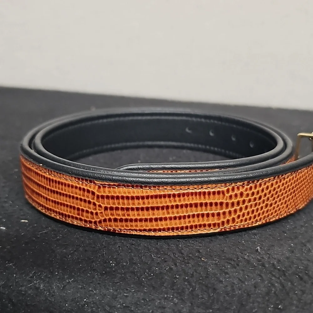 QUIN BRONZE BUCKLE CROC EMBOSSED BELT BFPM-02-044
